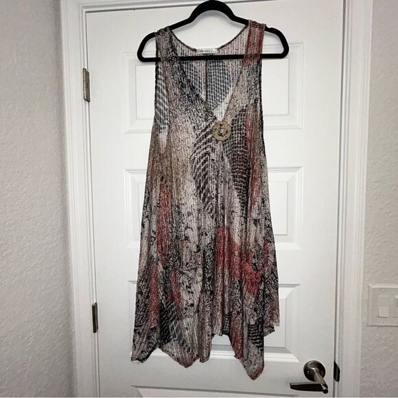 Paradise USA Sleeveless Lagenlook Mesh Tunic Cover Up - Picture 6 of 11